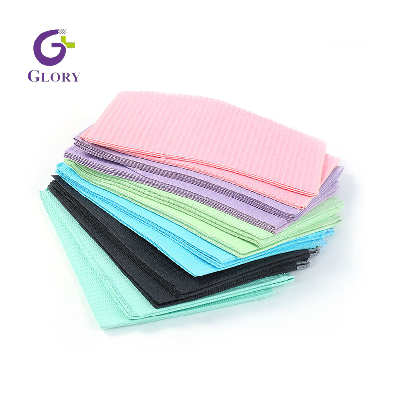 Disposable Dental Bibs, 2 Ply Waterproof Absorbent Dental Patient Bibs Non-woven Lint-free Dental Napkins for Dental Clinic, Salon & Medical Use