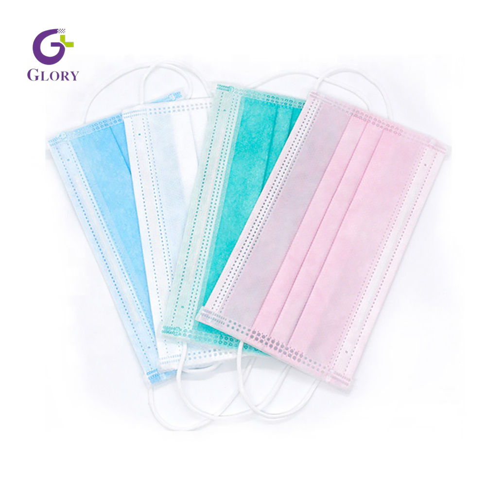 Disposable Non-woven Face Mask, 3 Ply Breathable Protective Face Mask Waterproof Dustproof Hypoallergenic for Daily Medical & Personal Use