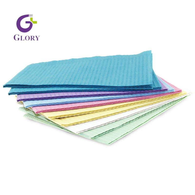 Disposable Dental Bibs, 2 Ply Waterproof Absorbent Dental Patient Bibs Non-woven Lint-free Dental Napkins for Dental Clinic, Salon & Medical Use