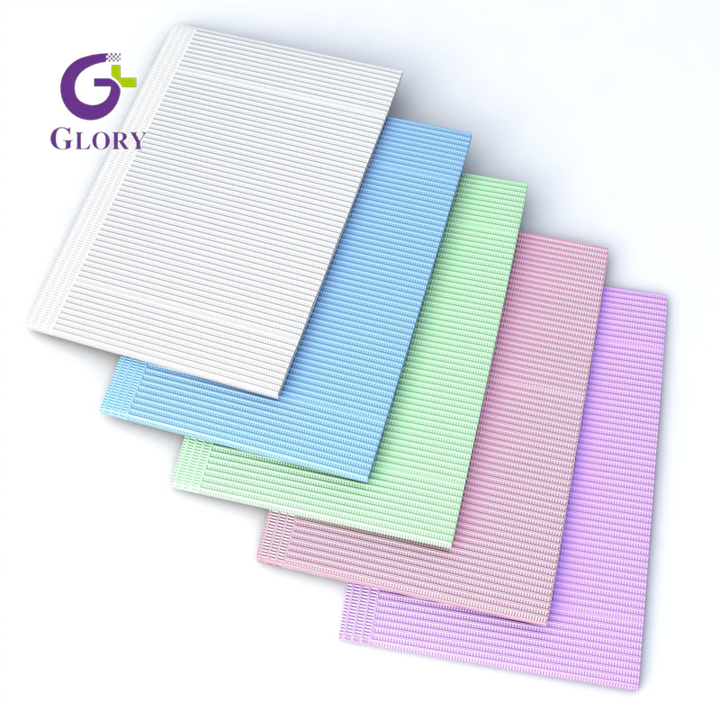 Disposable Dental Bibs, 2 Ply Waterproof Absorbent Dental Patient Bibs Non-woven Lint-free Dental Napkins for Dental Clinic, Salon & Medical Use